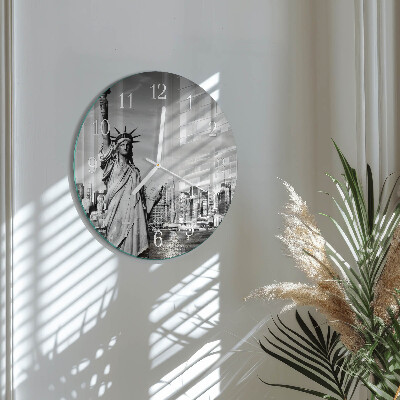 Reloj de pared redondo Estatua de la Libertad