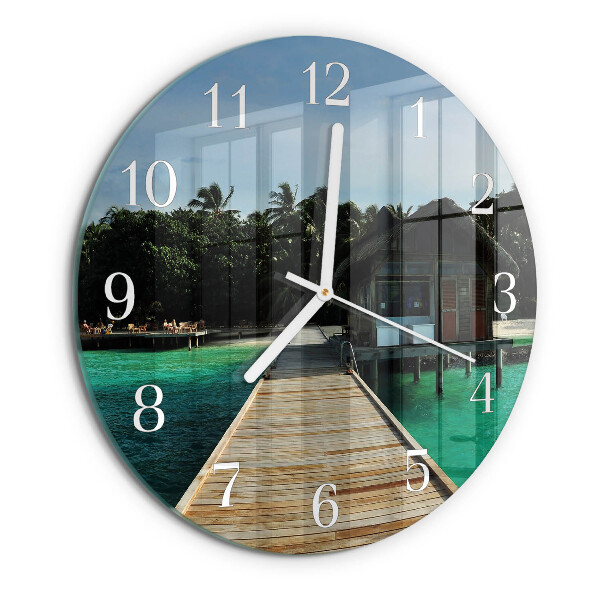 Reloj de pared redondo Palmeras marinas