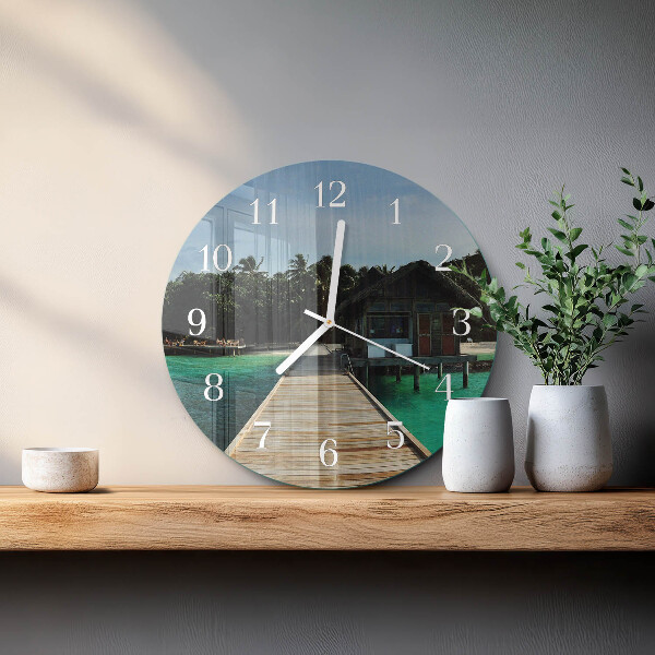 Reloj de pared redondo Palmeras marinas