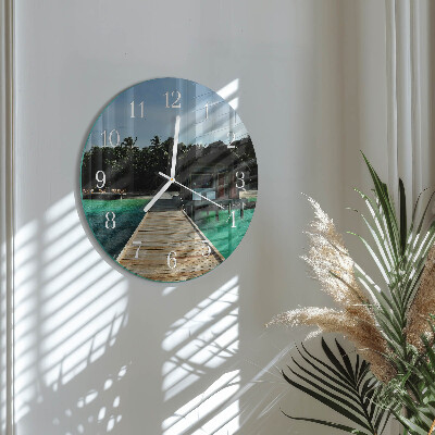 Reloj de pared redondo Palmeras marinas