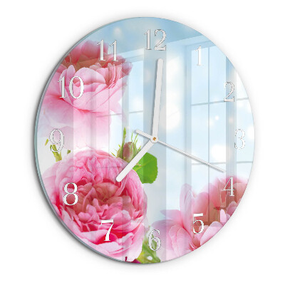 Reloj de pared redondo Peonías