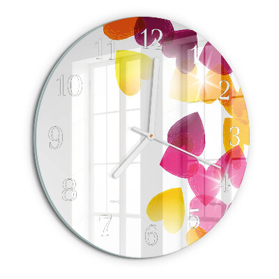Reloj de pared redondo Corazones coloridos