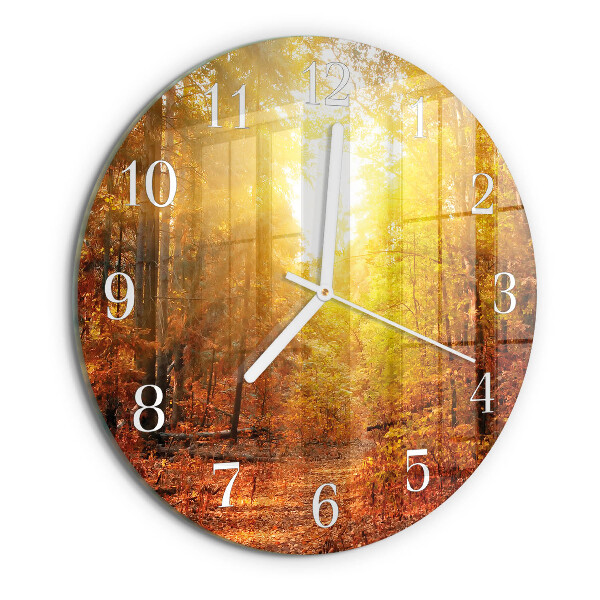 Reloj de pared redondo Bosque otoñal
