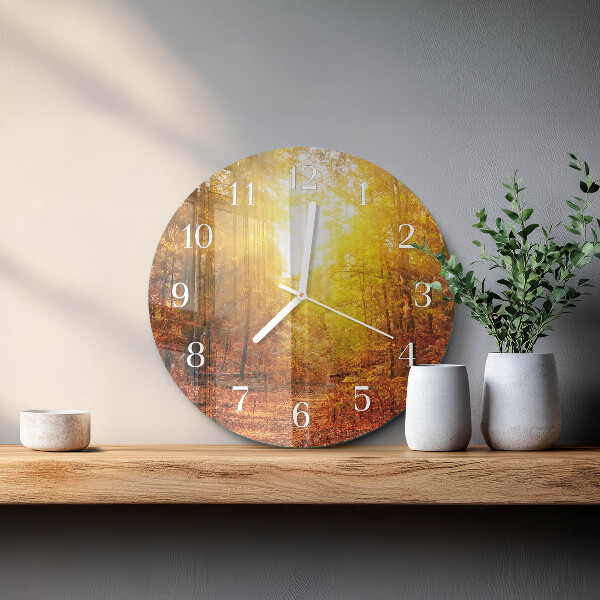 Reloj de pared redondo Bosque otoñal