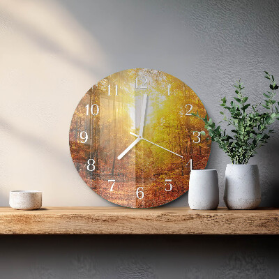 Reloj de pared redondo Bosque otoñal