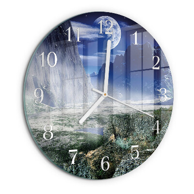 Reloj de pared redondo Montañas Luna