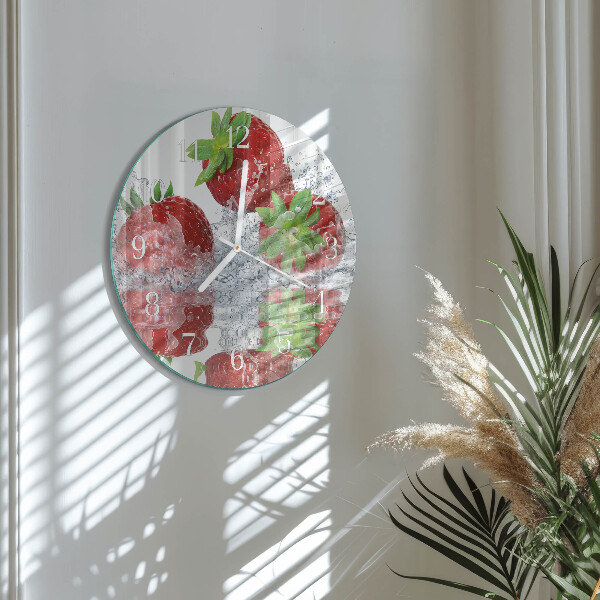 Reloj de pared redondo fresas