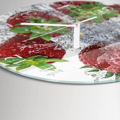 Reloj de pared redondo fresas