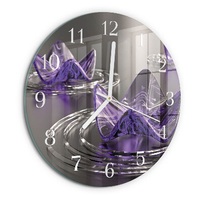 Reloj de pared redondo Flores de cristal