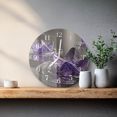 Reloj de pared redondo Flores de cristal