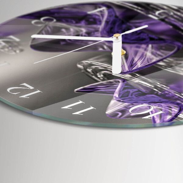 Reloj de pared redondo Flores de cristal