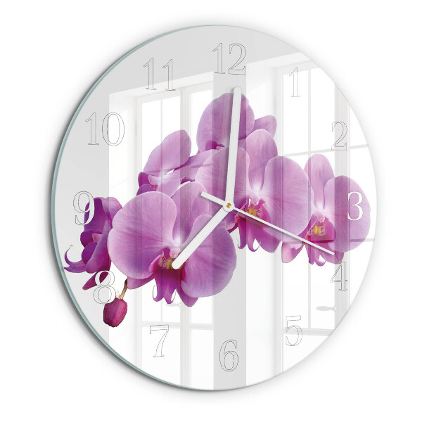 Reloj de pared redondo Orquídea