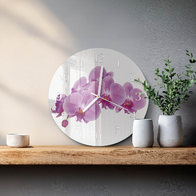 Reloj de pared redondo Orquídea