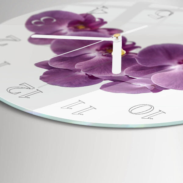 Reloj de pared redondo Orquídea