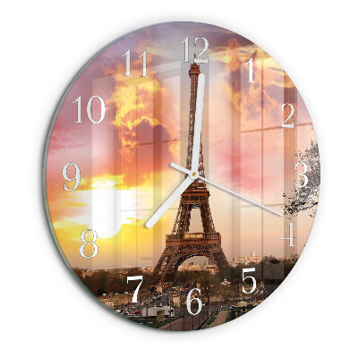 Reloj de pared redondo Torre Eiffel de París