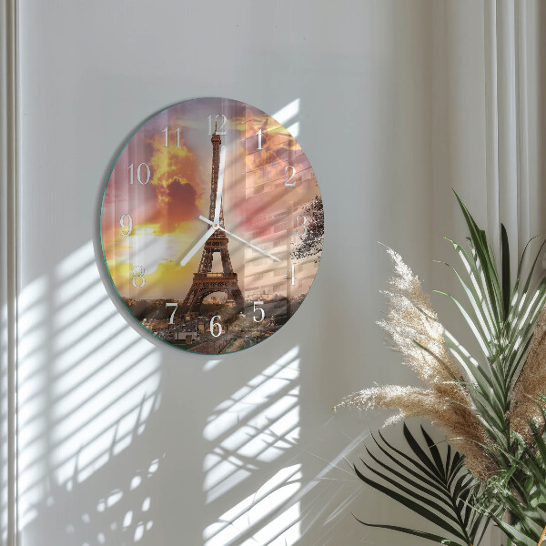 Reloj de pared redondo Torre Eiffel de París