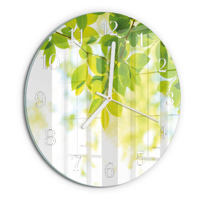 Reloj de pared redondo Hojas