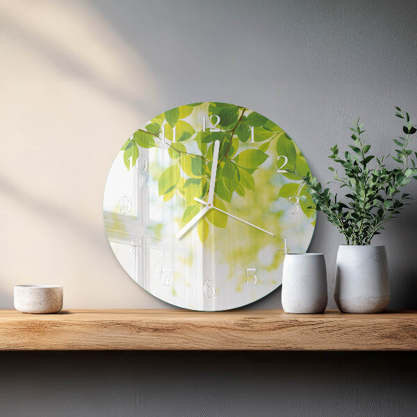 Reloj de pared redondo Hojas