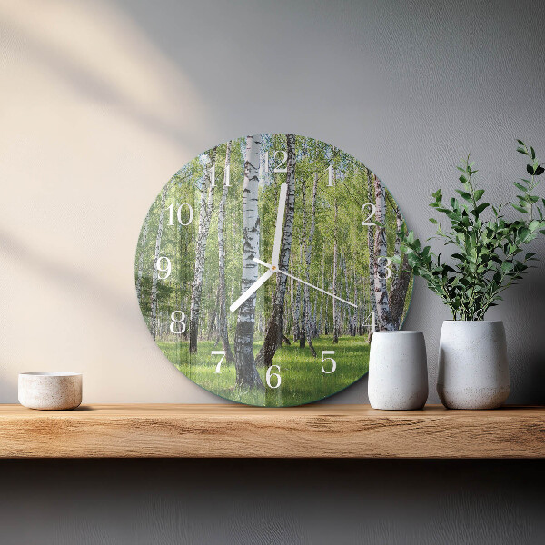 Reloj de pared redondo Bosque de abedules