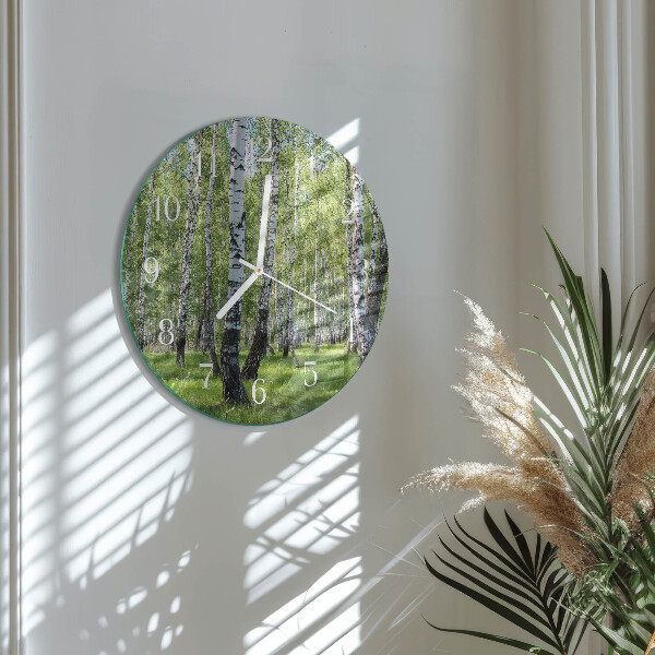 Reloj de pared redondo Bosque de abedules