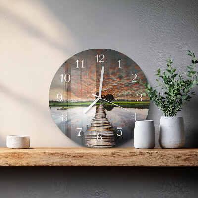 Reloj de pared redondo Puente de la pradera