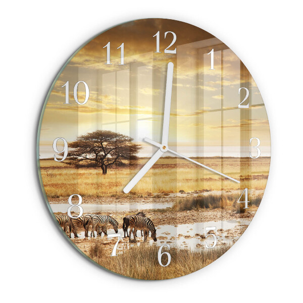 Reloj de pared redondo cebras