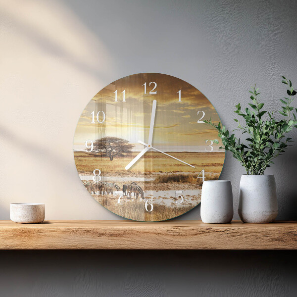 Reloj de pared redondo cebras