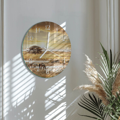 Reloj de pared redondo cebras