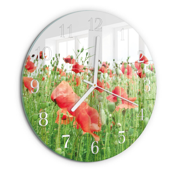 Reloj de pared redondo Amapolas