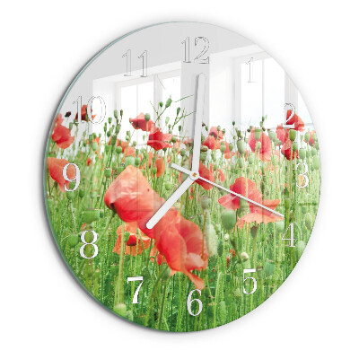 Reloj de pared redondo Amapolas