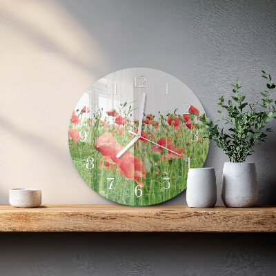 Reloj de pared redondo Amapolas