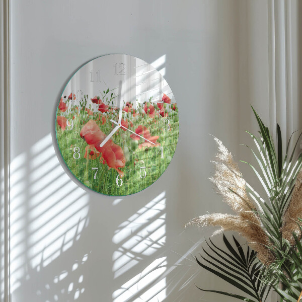 Reloj de pared redondo Amapolas