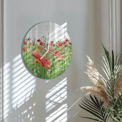Reloj de pared redondo Amapolas