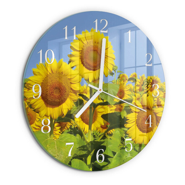 Reloj de pared redondo Girasoles