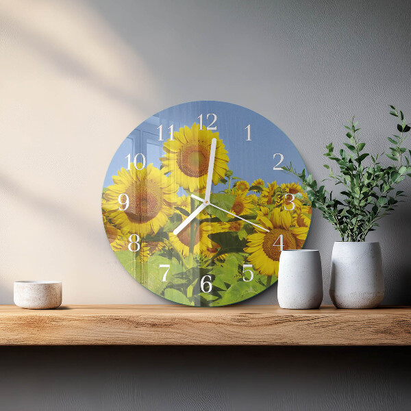 Reloj de pared redondo Girasoles