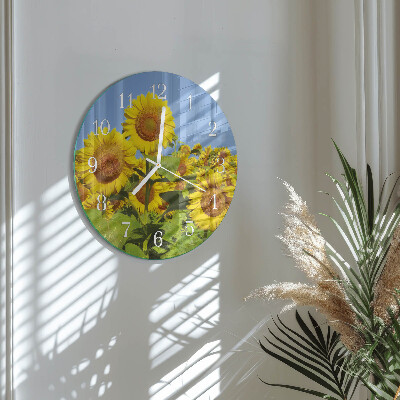 Reloj de pared redondo Girasoles