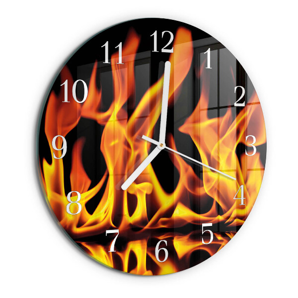 Reloj de pared redondo Fuego