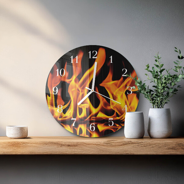 Reloj de pared redondo Fuego