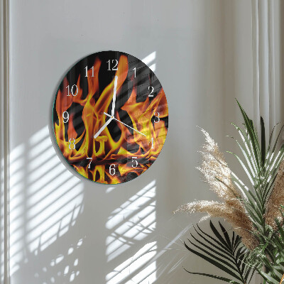 Reloj de pared redondo Fuego