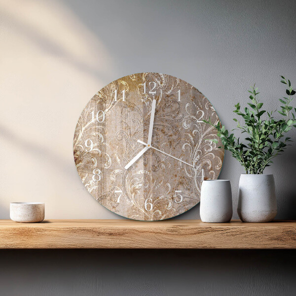 Reloj de pared redondo Patrón de flores