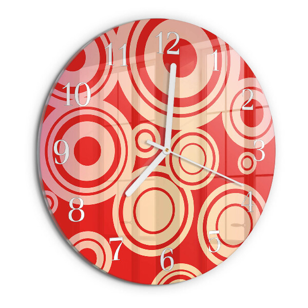 Reloj de pared redondo Círculos rojos