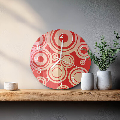 Reloj de pared redondo Círculos rojos