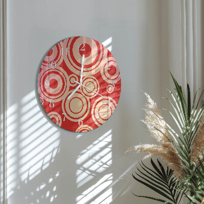 Reloj de pared redondo Círculos rojos