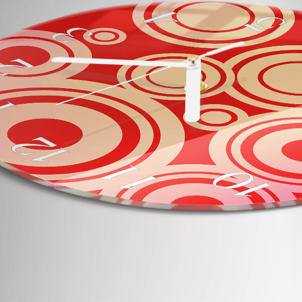 Reloj de pared redondo Círculos rojos
