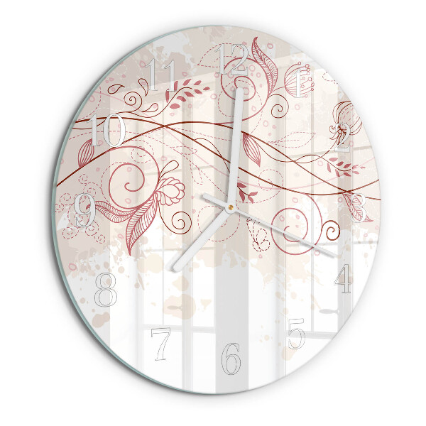 Reloj de pared redondo Arte floral