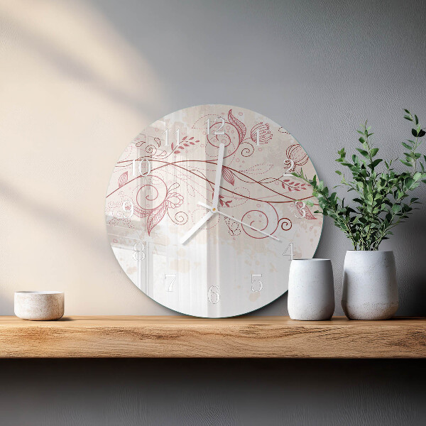 Reloj de pared redondo Arte floral