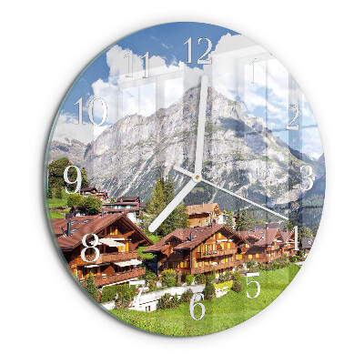 Reloj de pared redondo montañas