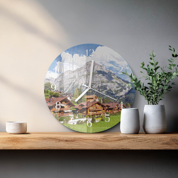 Reloj de pared redondo montañas