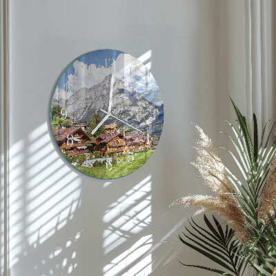 Reloj de pared redondo montañas