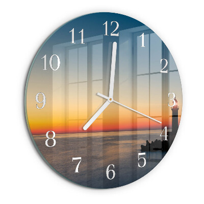 Reloj de pared redondo Faro del mar
